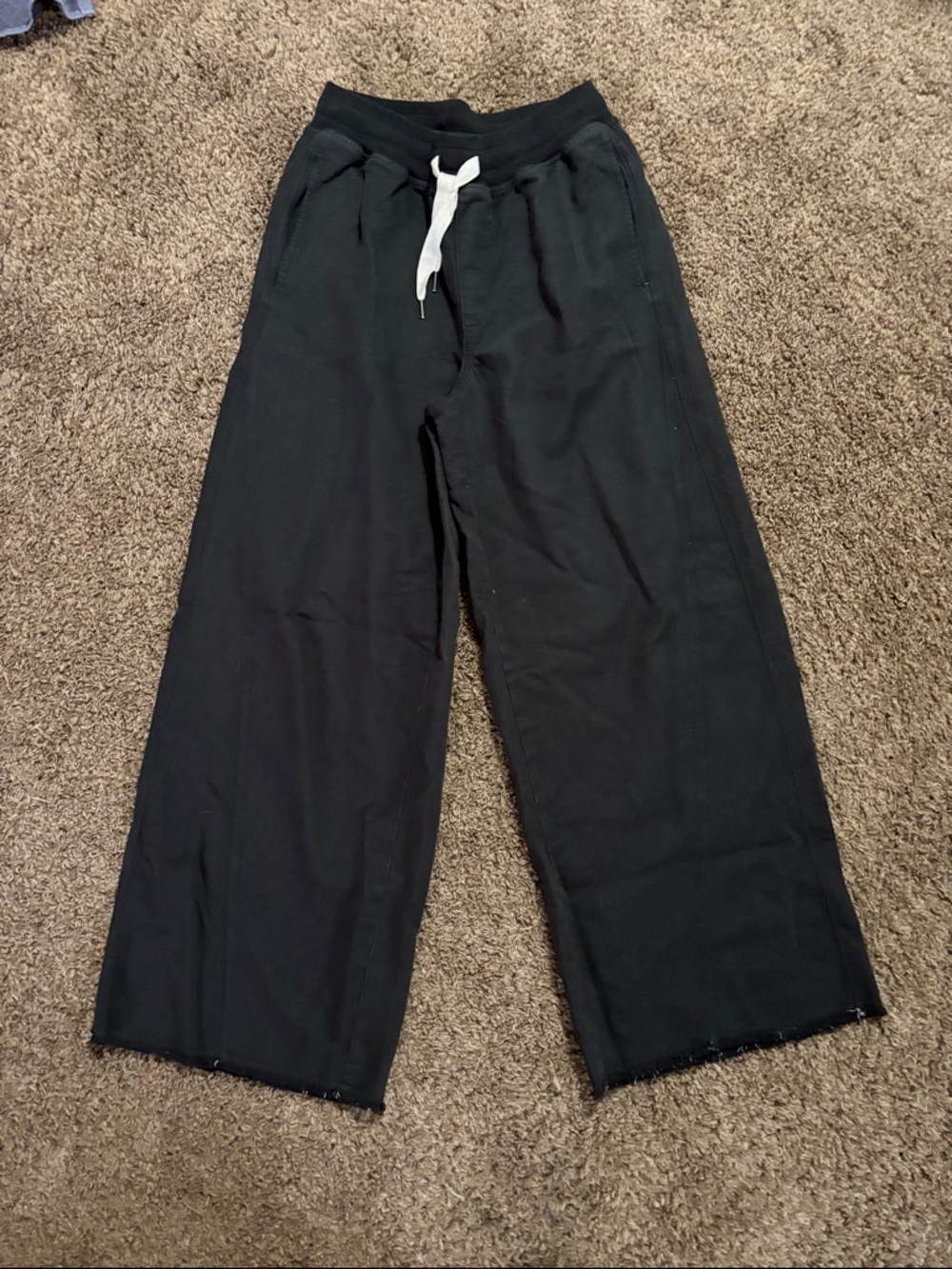 Aerie Black Wide-Leg Drawstring Pants